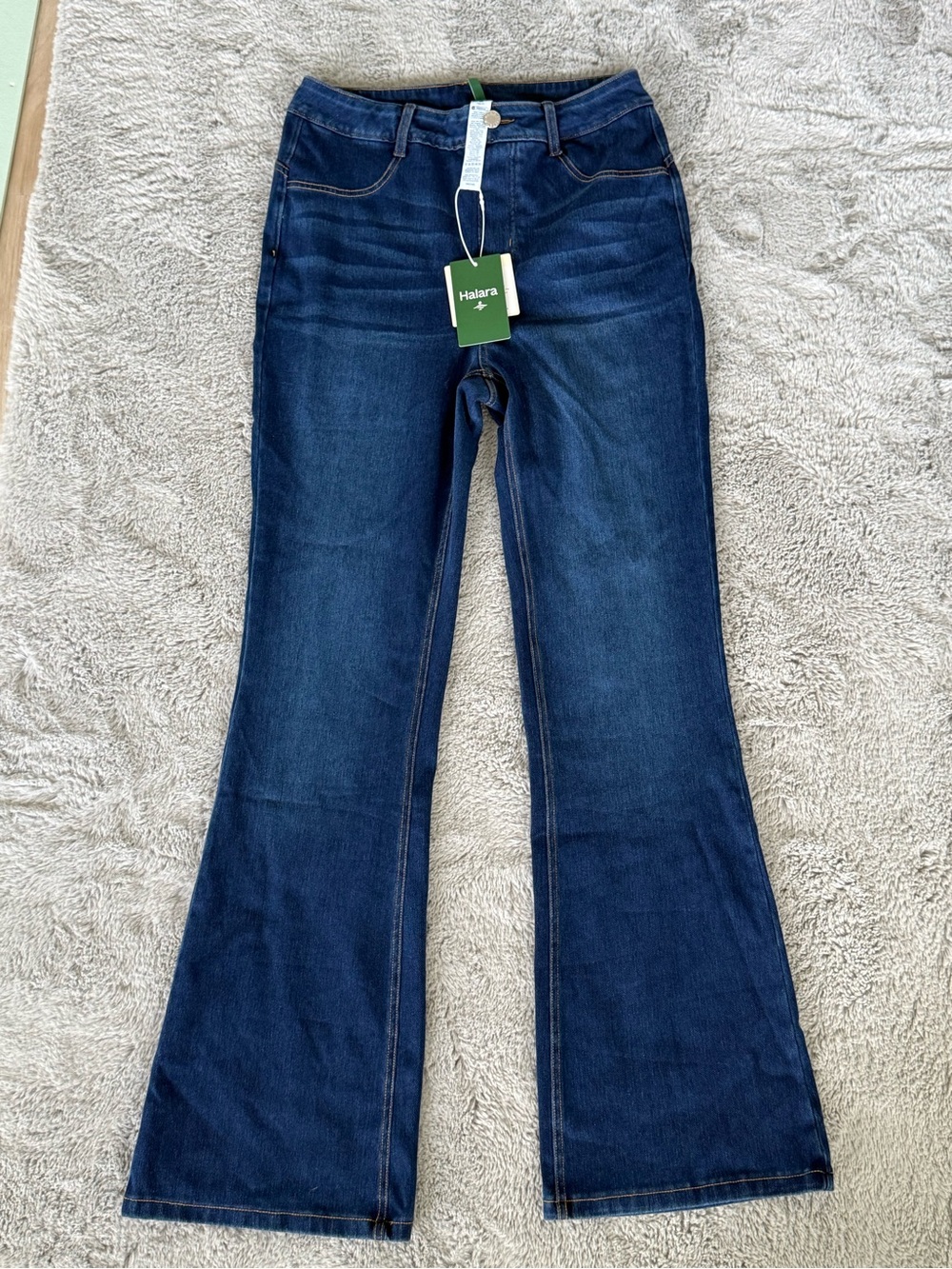HALARA Indigo Flare Jeans with High Rise